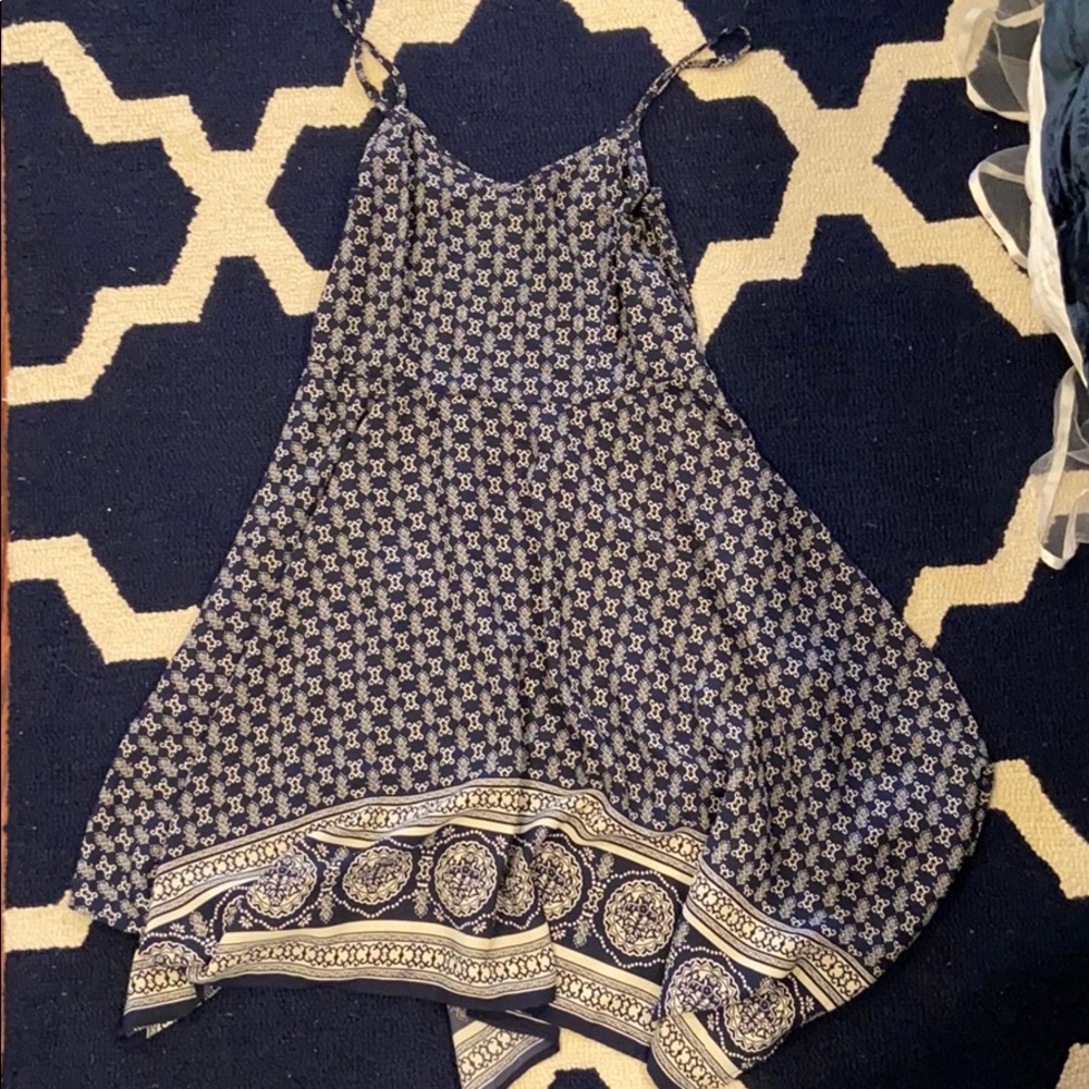 Old Navy Sundress high low. Navy blue and white